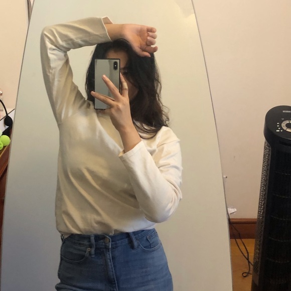 Muji Tops - Long sleeve white shirt